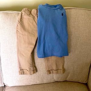Ralph Lauren T-shirt and khakis size 12 months